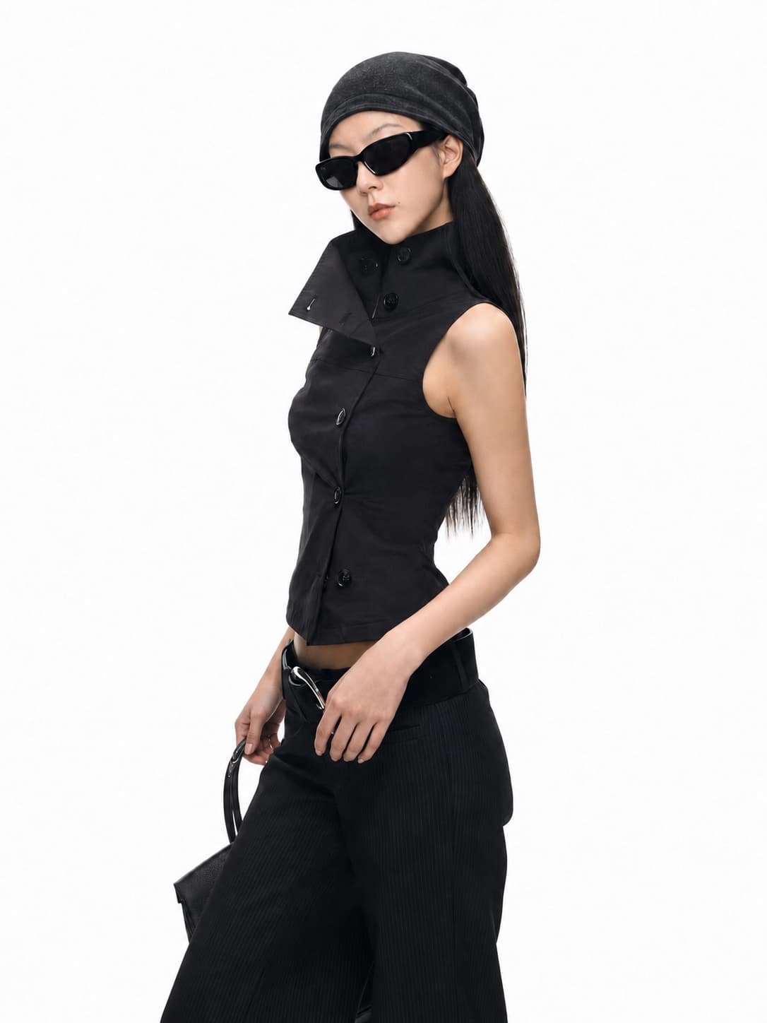 Asymmetric Collar Vest